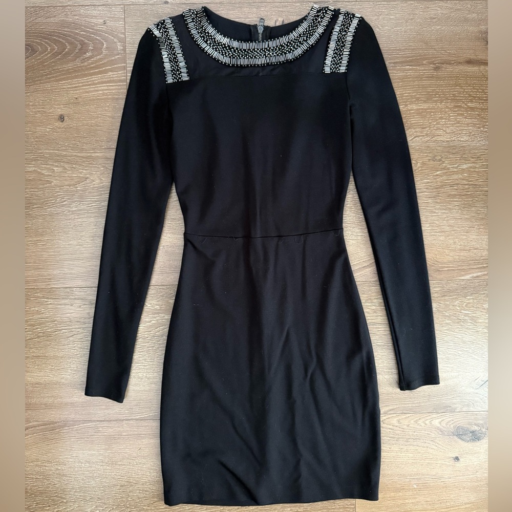 Elegant Black Dress with Silver Accents